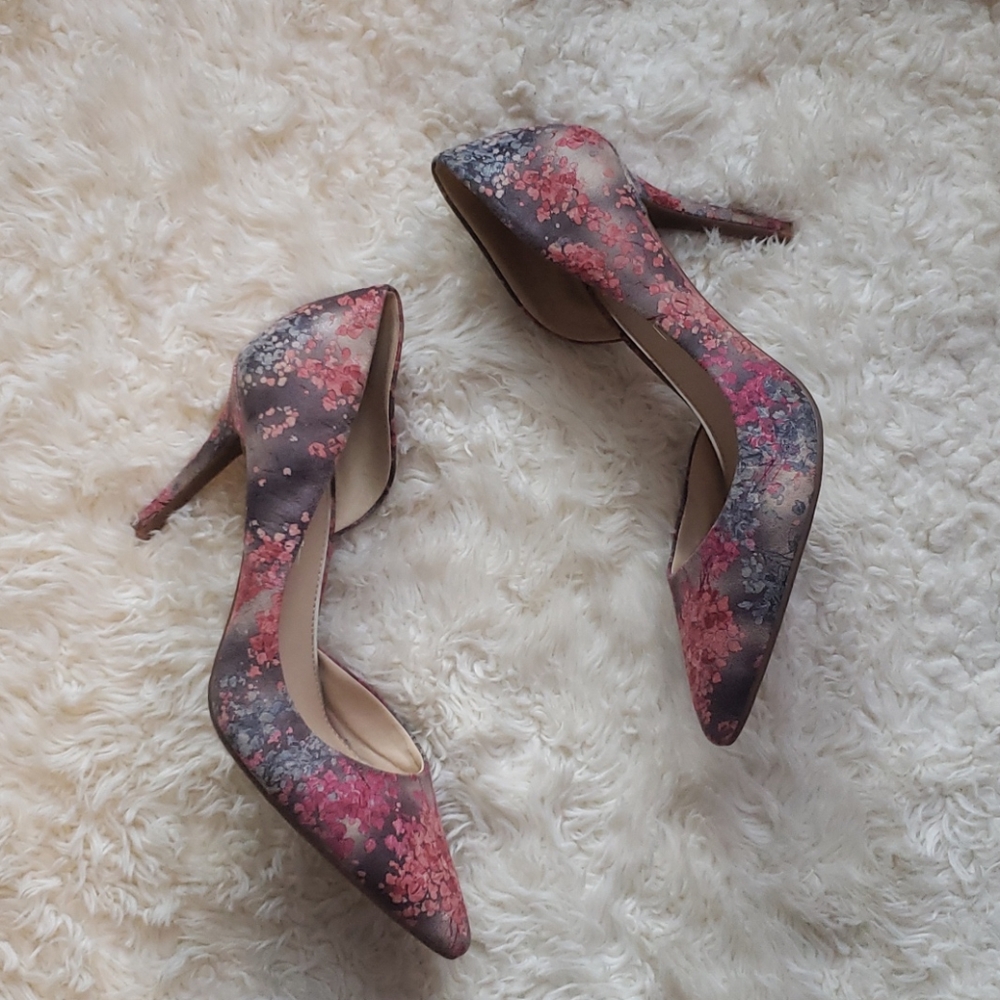 Jessica Simpson floral d'orsay heels